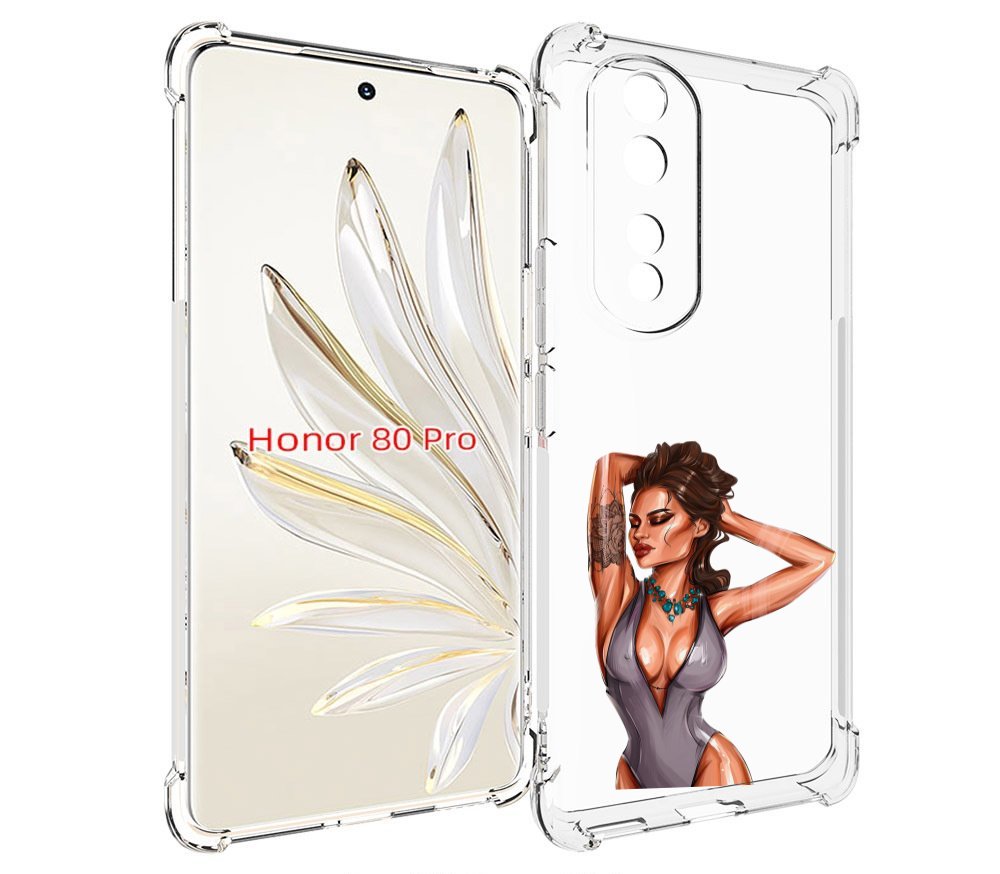 

Чехол MyPads Роскошная-девушка женский для Honor 80 Pro, Прозрачный, Tocco