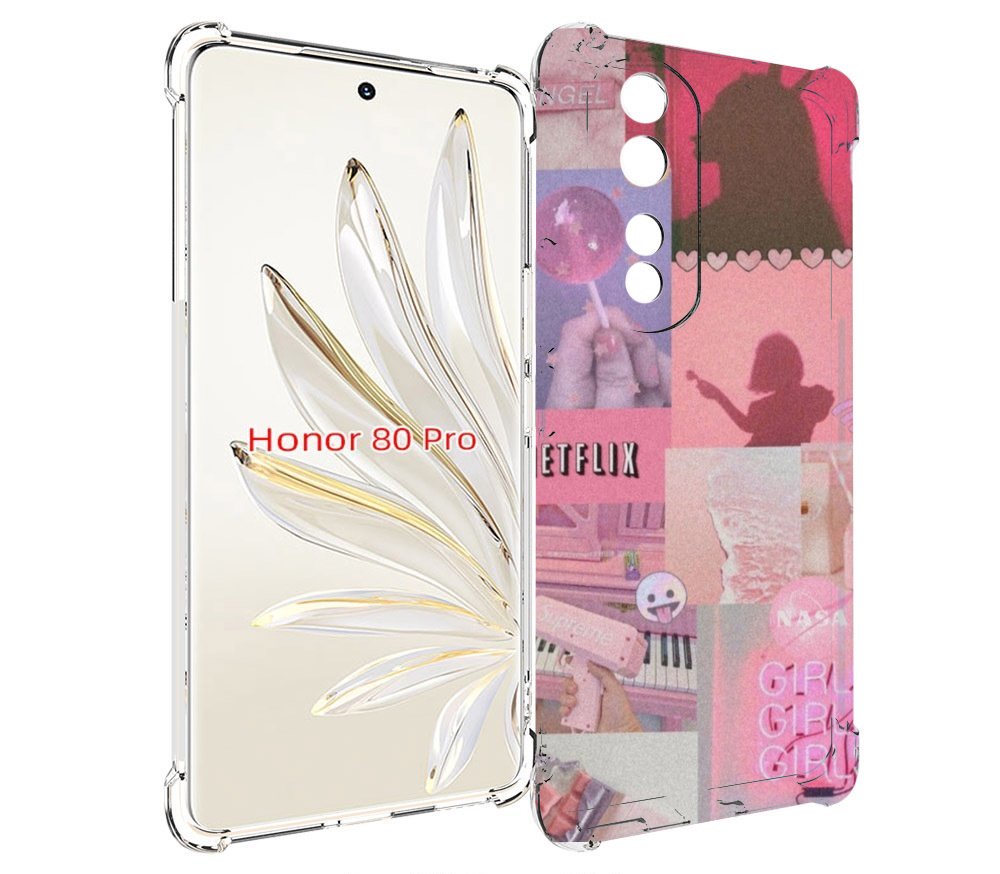 

Чехол MyPads Розовый-вайб для Honor 80 Pro, Прозрачный, Tocco