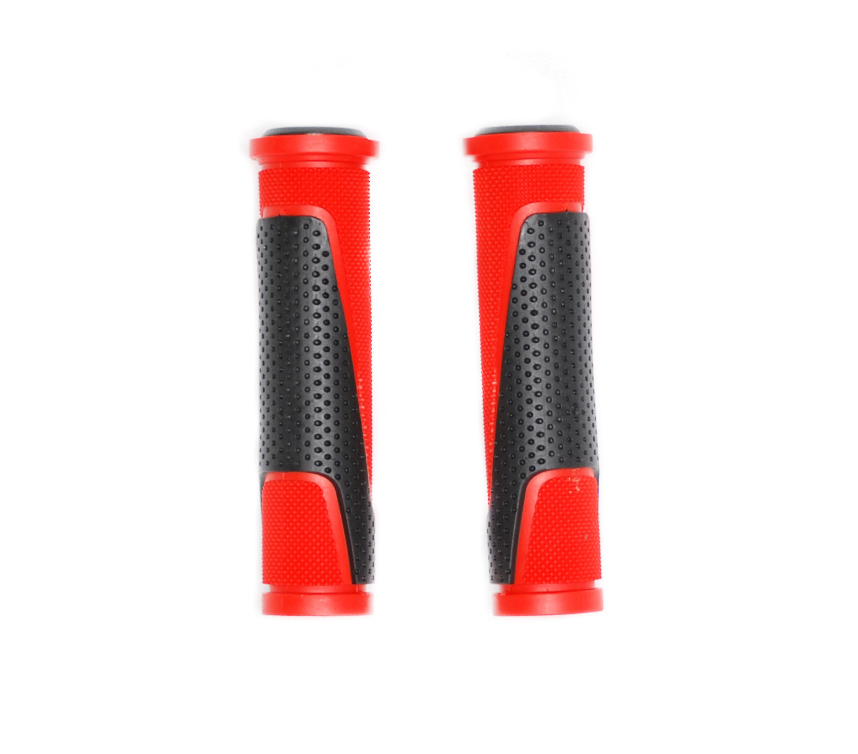 Грипсы велосипедные ручки на руль H305 резиновые 130мм черно-красные