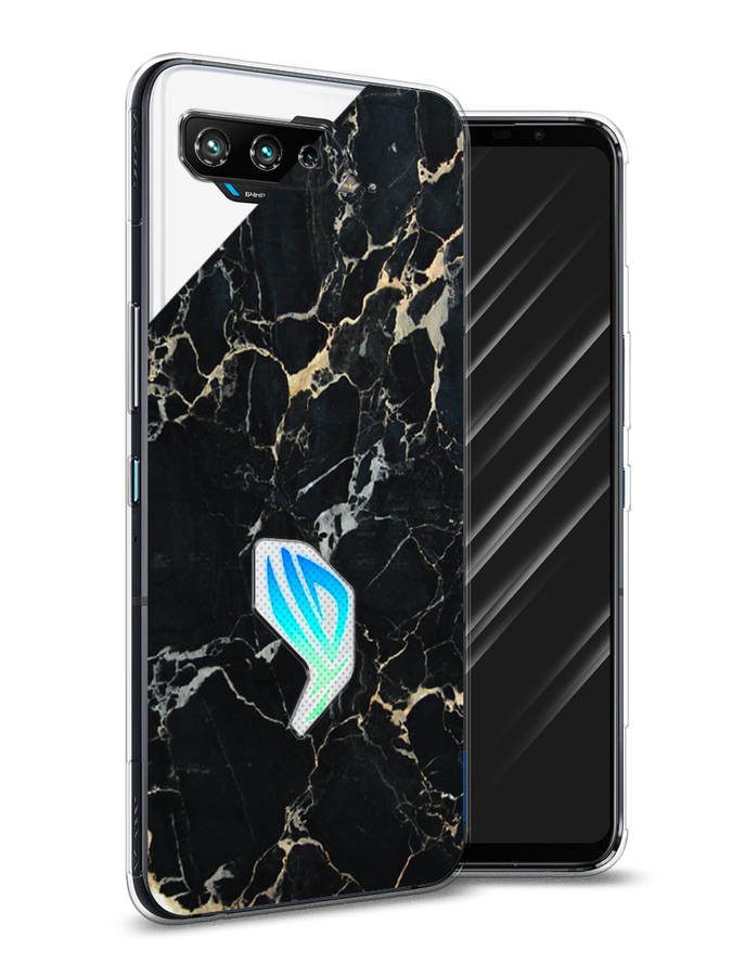 

Чехол Awog на Asus ROG Phone 5 "Черный мрамор уголок", Черный;золотистый, 44250-3