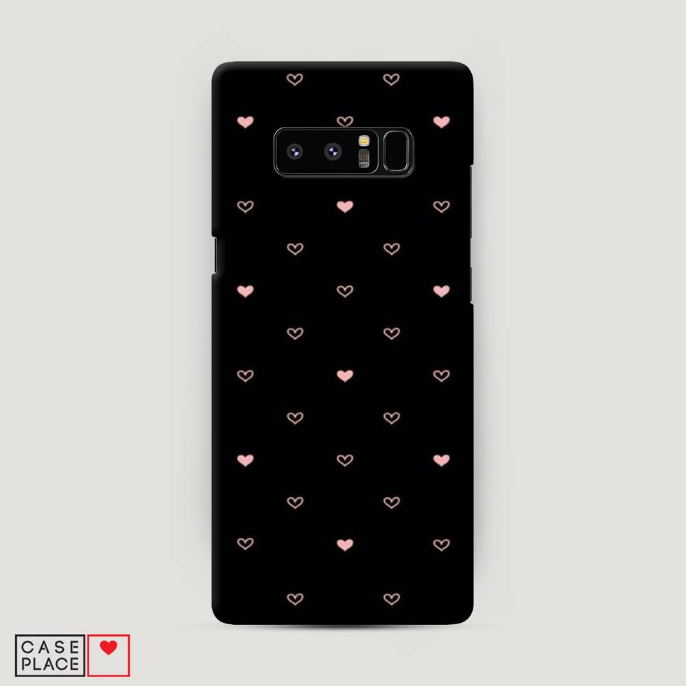 фото Чехол awog "черный фон и сердечки" для samsung galaxy note 8