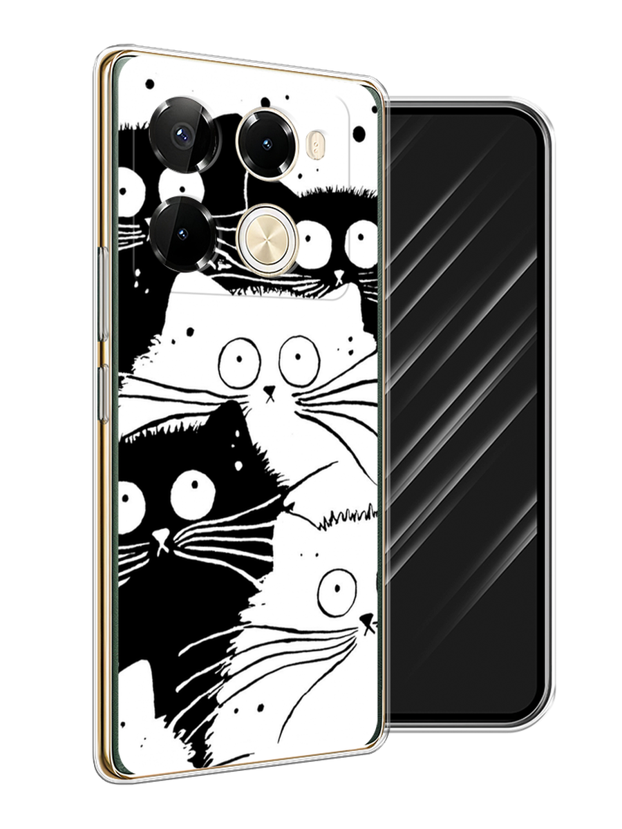 

Чехол Awog на Infinix Note 40 Pro 5G/Note 40 Pro Plus "Коты черно-белые", Черный;белый, 3105950-1