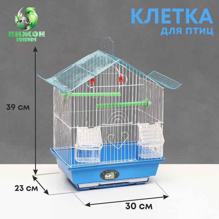 

Клетка для птиц Пижон, 30 х 23 х 39 см, желтая