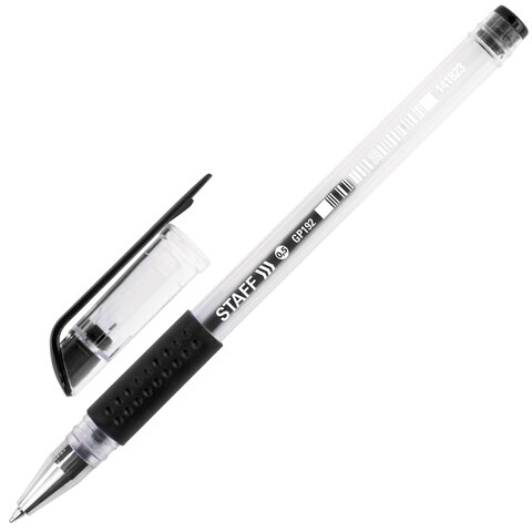 

Ручка гелевая Staff EVERYDAY GP-192, черная, корпус прозрачный, узел 0,5 мм, 141823, 48 шт