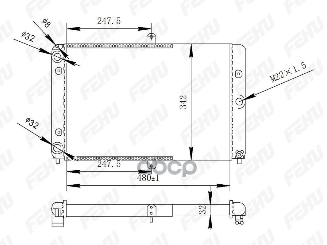 Fehu Радиатор Охлаждения Сборный Vaz 2108-99