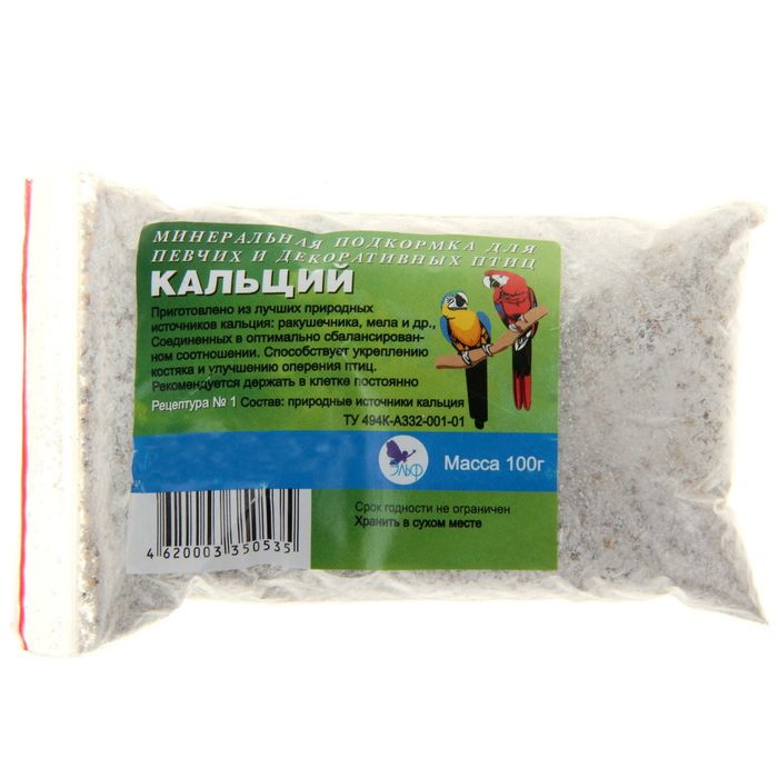 Лакомство для птиц Перрико Кальций Минеральная подкормка 12 шт по 100 г