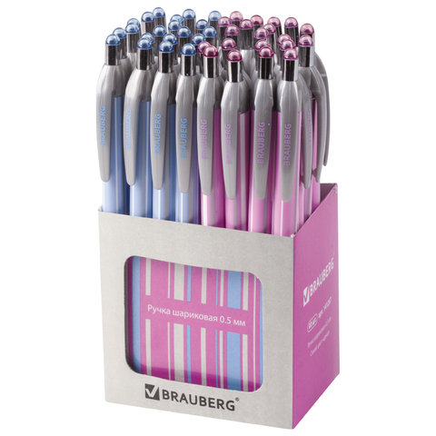 

Ручка шариковая автоматическая Brauberg Sakura, корпус ассорти, 141287, 40 шт