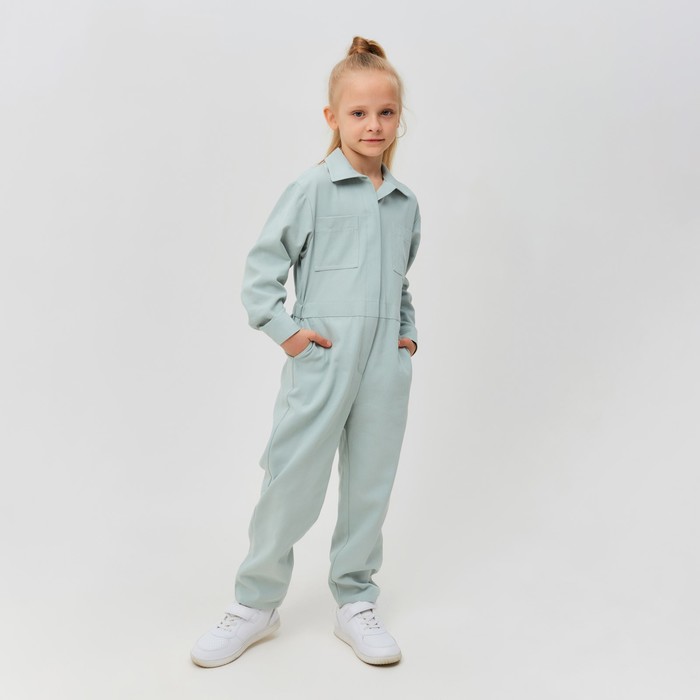 фото Комбинезон для девочки minaku: casual collection kids цвет мятный, рост 134