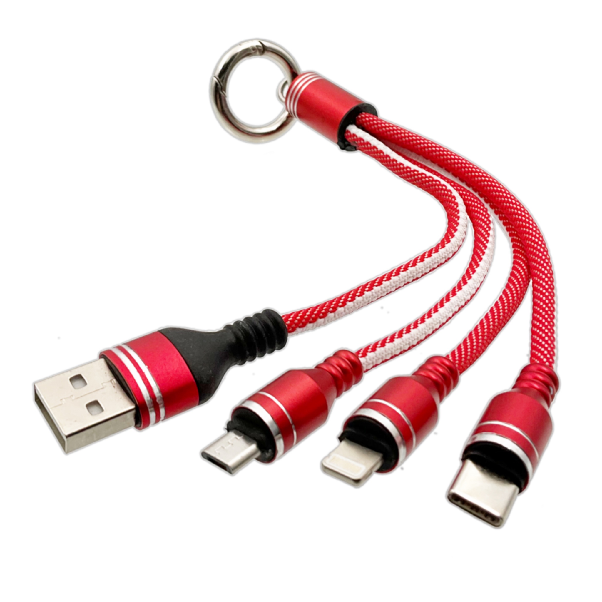 

Кабель lightning/type-c/micro - usb QVATRA 0.15 м красный