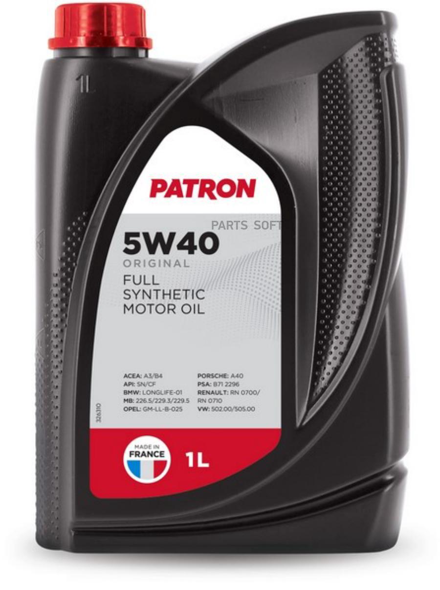 Моторное масло PATRON ORIGINAL 5W40 1л