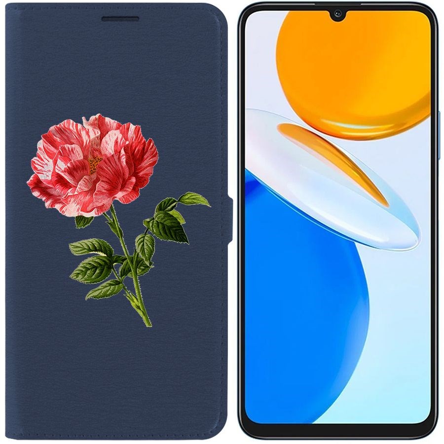 

Чехол-книжка Eco Book для Honor X7 Рисованная роза, Синий