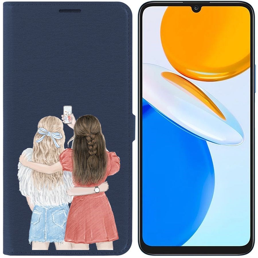 

Чехол-книжка Eco Book для Honor X7 Лучшие подруги, Синий