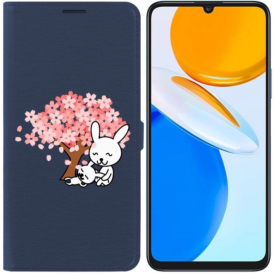 

Чехол-книжка Eco Book для Honor X7 Кролики, Синий