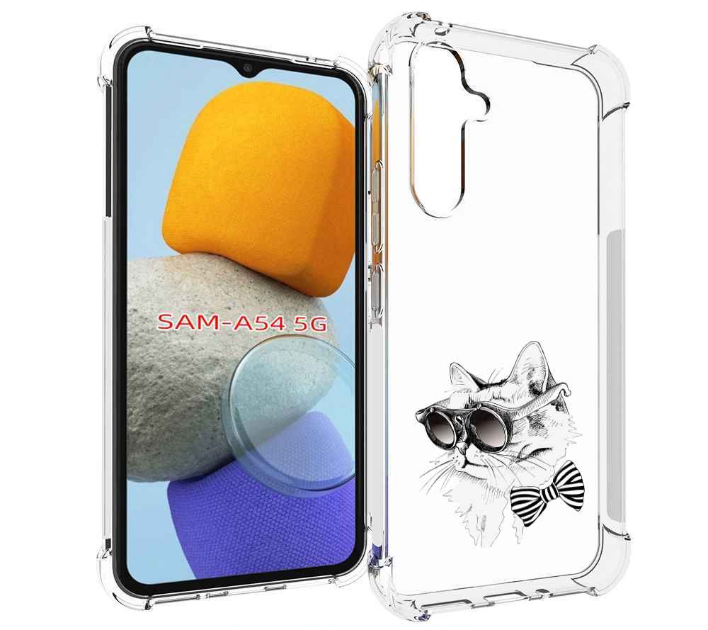 

Чехол MyPads крутая кошка в очках для Samsung Galaxy A54, Tocco