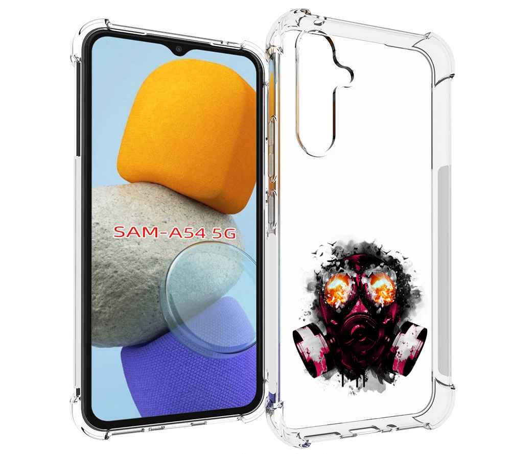 

Чехол MyPads красный противогаз для Samsung Galaxy A54, Tocco