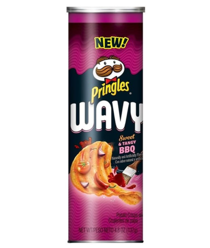 Чипсы Pringles Wavy рифленые с соусом острого барбекю, 137 г
