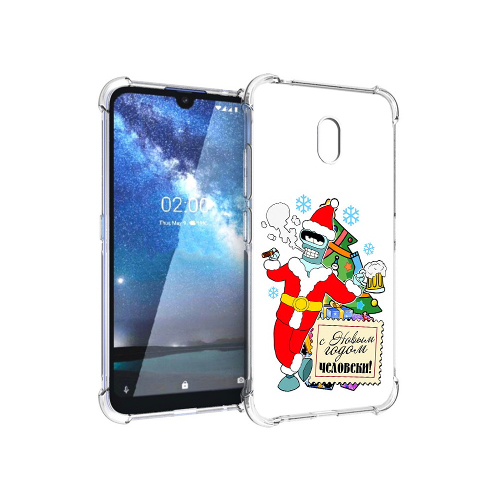 

Чехол MyPads Tocco для Nokia 2.2 С новым годом человеки (PT134721.103.150), Прозрачный, Tocco