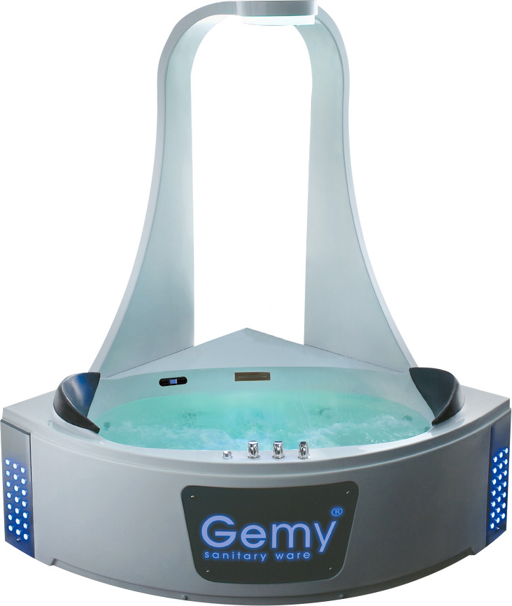 Ванна акриловая GEMY G9069 151х151 белая (G9069 K) подголовник для ванны gemy серый g9082pg