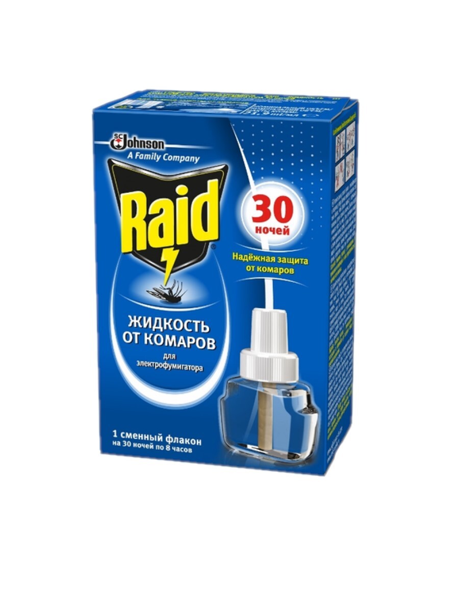 Жидкость для электрофумигатора Raid Лаванда от комаров 30 ночей