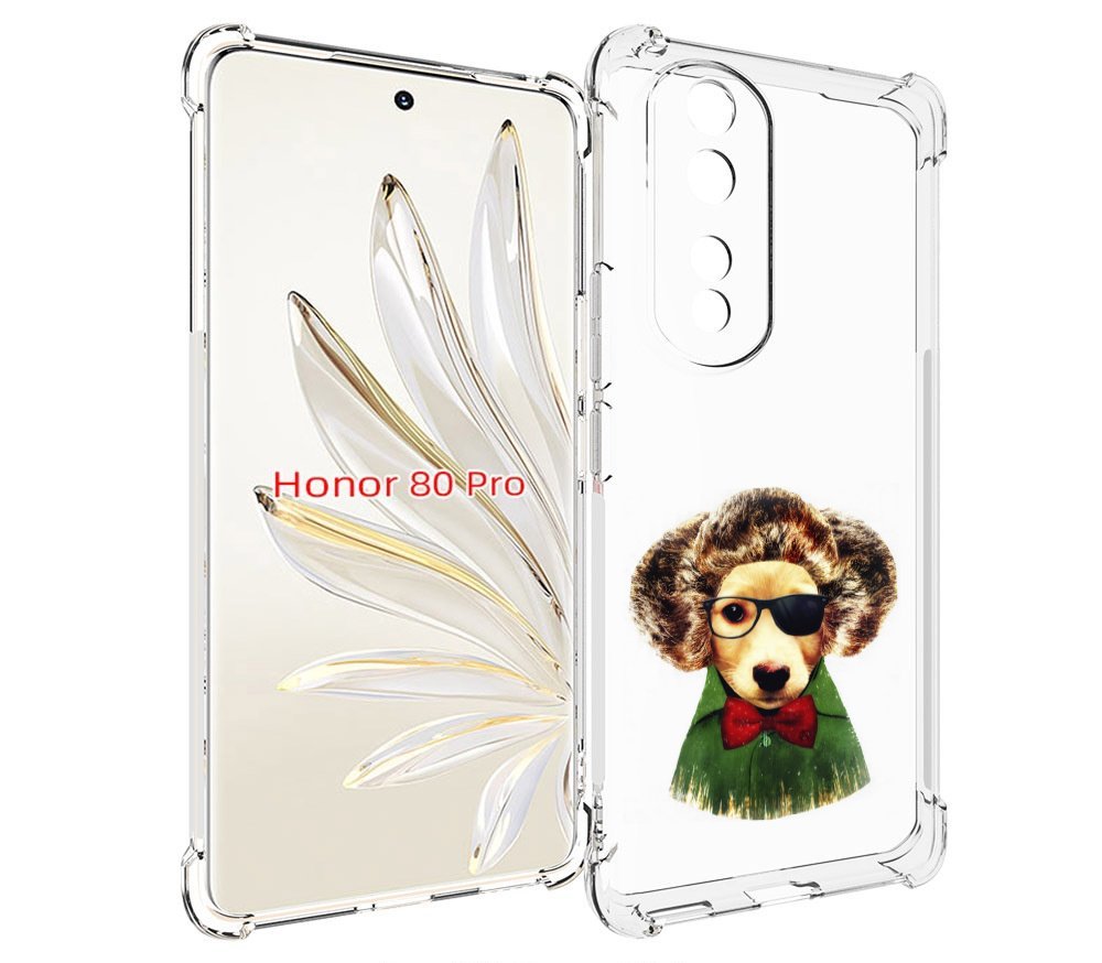 

Чехол MyPads Пес в бабочке для Honor 80 Pro, Прозрачный, Tocco
