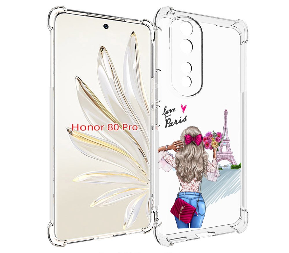 

Чехол MyPads Парижанка женский для Honor 80 Pro, Прозрачный, Tocco