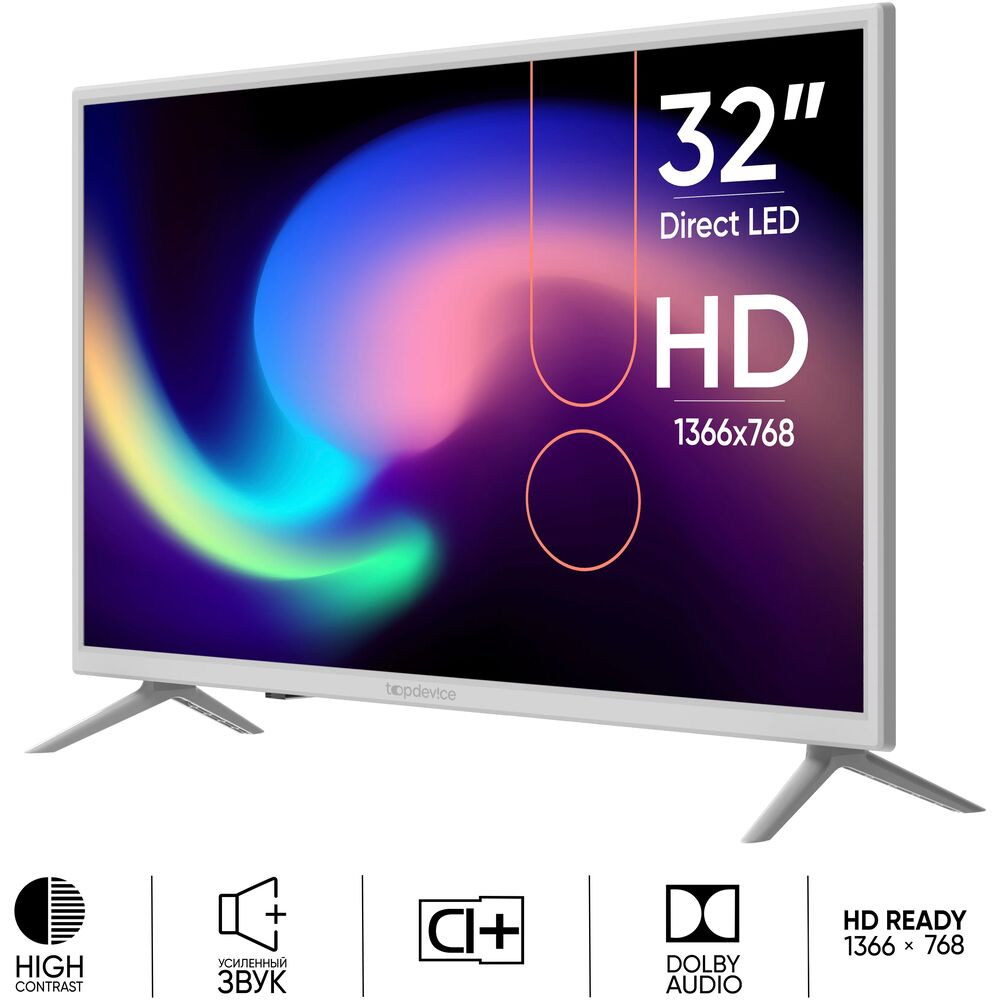 фото Телевизор topdevice tdtv32bn04h-we, 32"(81 см), hd