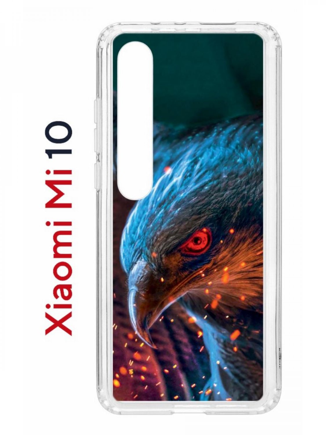 Чехол на Xiaomi Mi 10/Mi 10 Pro Kruche Print Орел,противоударный бампер,с защитой камеры