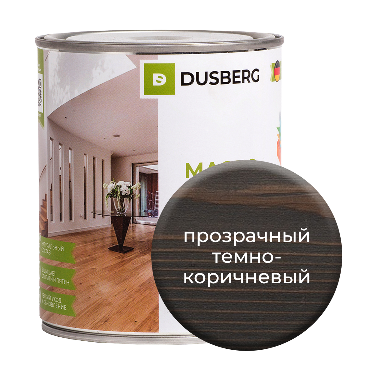 Масло Dusberg с твердым воском на бесцветной основе, 750 мл Прозрачный темно-коричневый масло dusberg для дерева на бесцветной основе 750 мл светло коричневый
