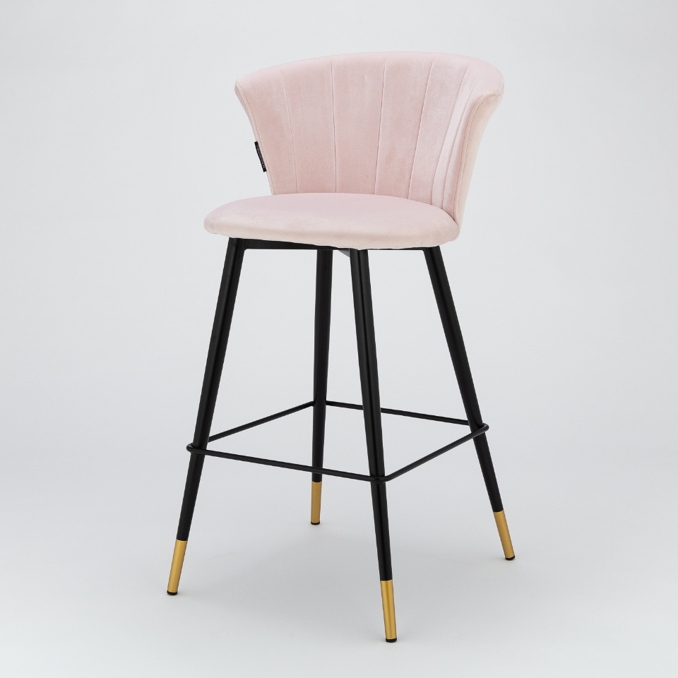 Барный стул StoreForHome Marlon BY-18-PINK, черный/розовый