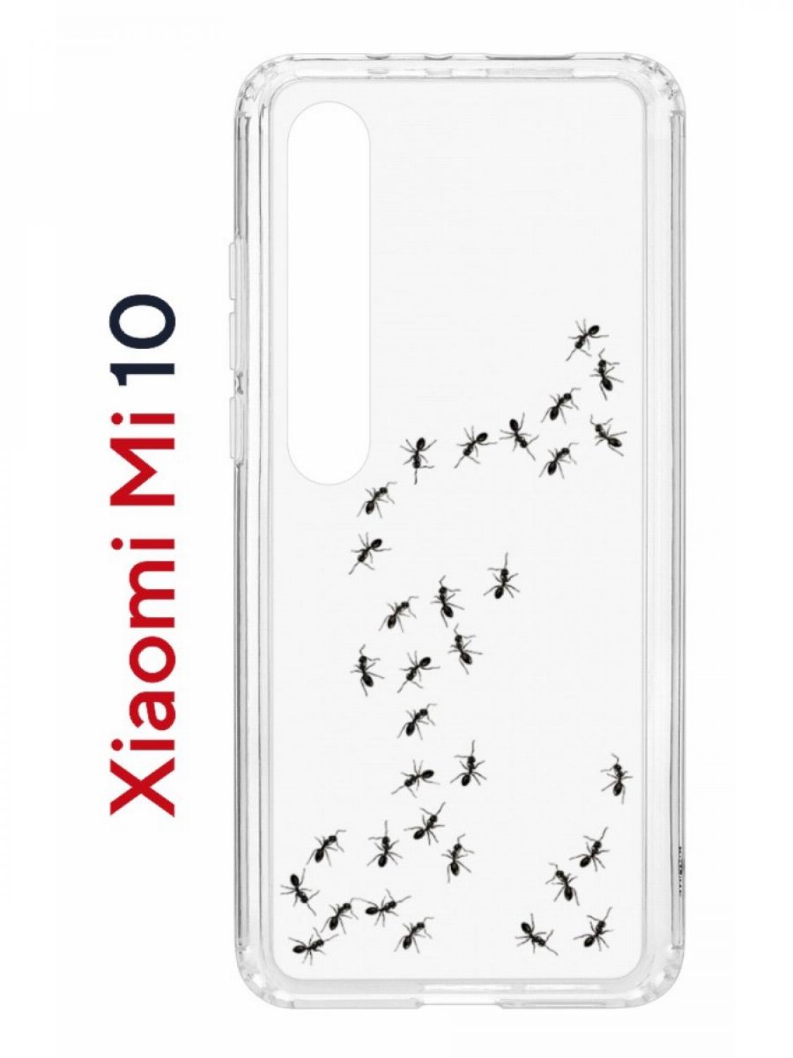 

Чехол на Xiaomi Mi 10/Mi 10 Pro Kruche Print Муравьи,противоударный бампер с принтом, Прозрачный;черный, Ксиоми Ми 10, Ми 10 Про