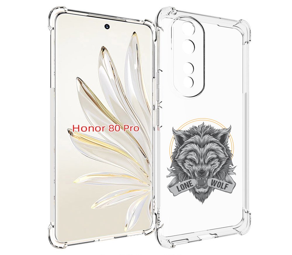 

Чехол MyPads Одинокий-волк мужской для Honor 80 Pro, Прозрачный, Tocco