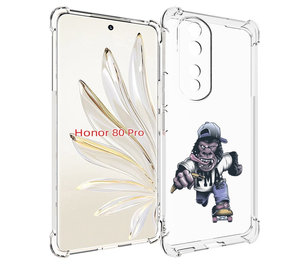 

Чехол MyPads Обезьяна на скейте для Honor 80 Pro, Прозрачный, Tocco