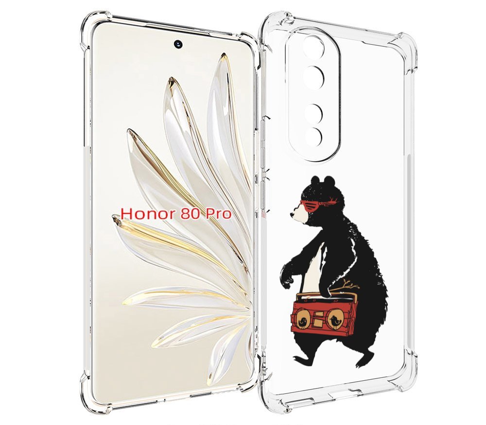 

Чехол MyPads Музыкальный медведь для Honor 80 Pro, Прозрачный, Tocco