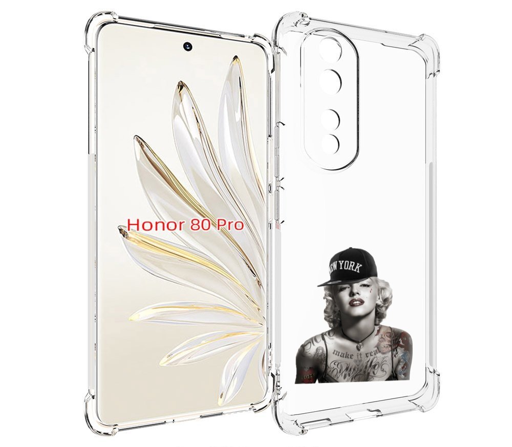 

Чехол MyPads Мерлин Монро с тату женский для Honor 80 Pro, Прозрачный, Tocco
