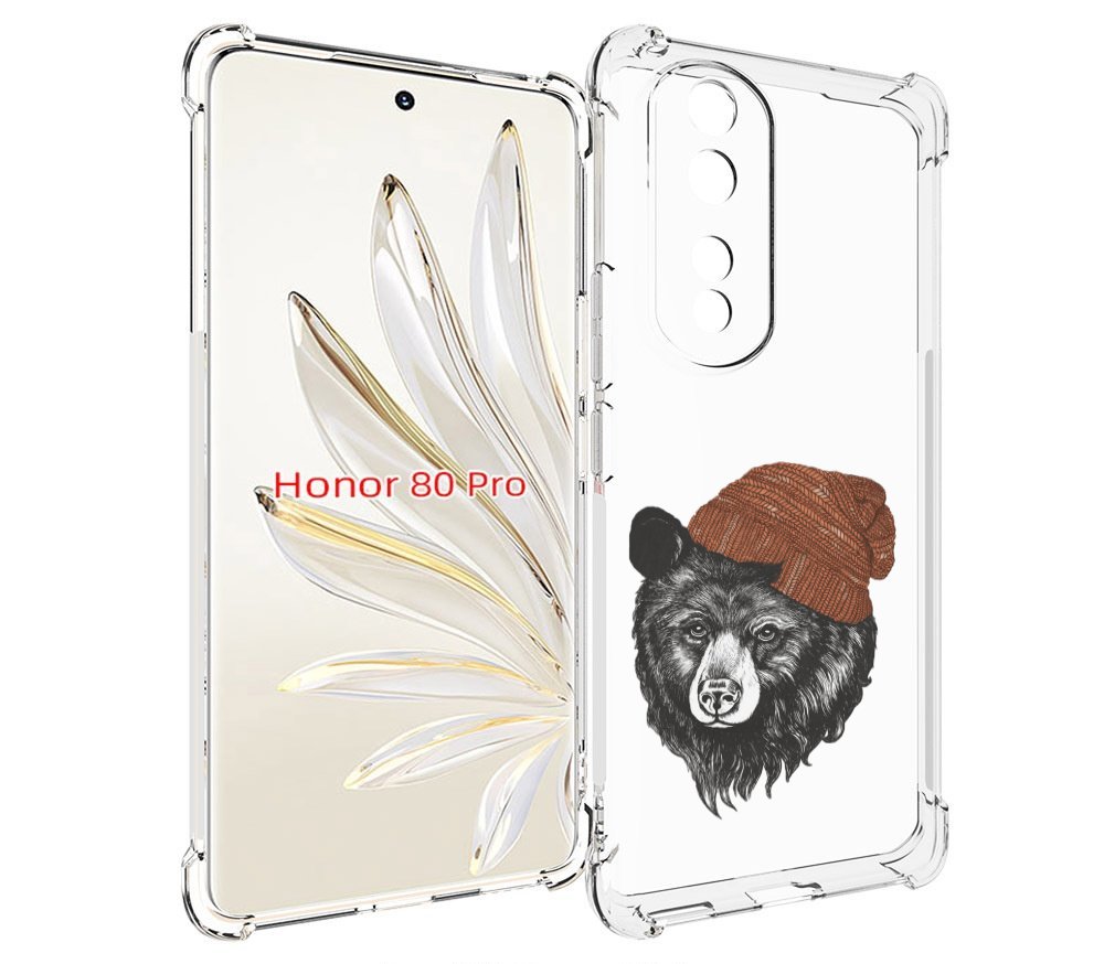 

Чехол MyPads Медведь в шапке 2 для Honor 80 Pro, Прозрачный, Tocco
