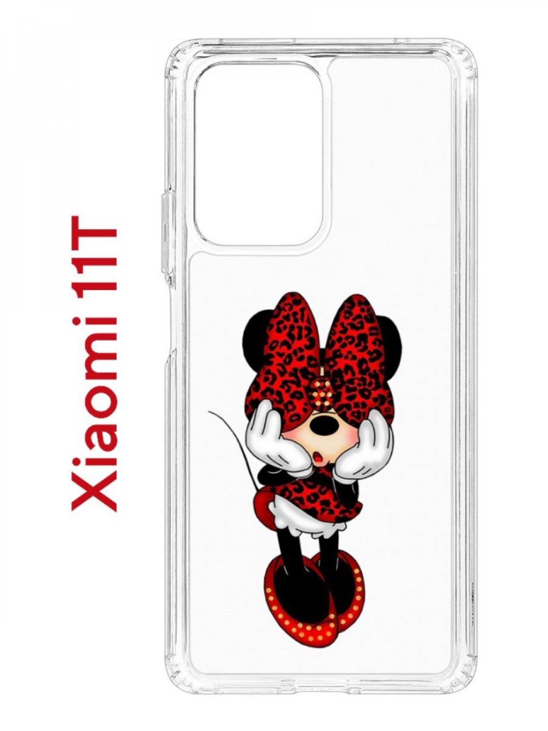 Чехол на Xiaomi 11T/11T Pro Kruche Print Минни,противоударный бампер,с защитой камеры