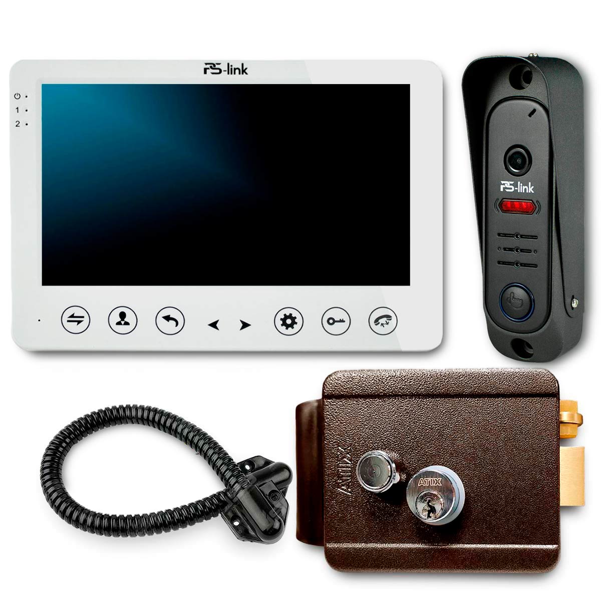 Комплект видеодомофона с вызывной панелью и эл. механическим замком Ps-Link KIT-715DP-MB