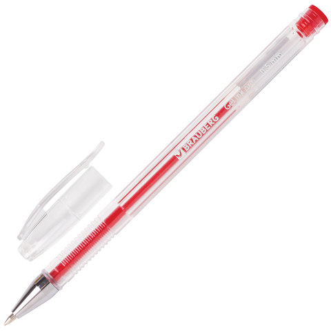 

Ручка гелевая Brauberg Jet, красная, корпус прозрачный, узел 0,5 мм, 141020, 24 шт