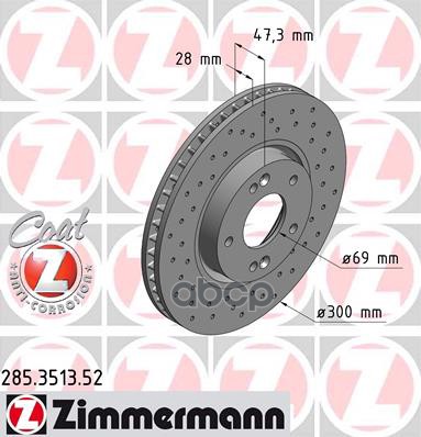 

Тормозной диск ZIMMERMANN 285351352