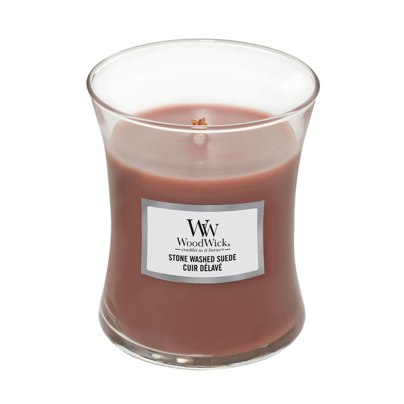 

Свеча ароматическая средняя Woodwick Потертая замша
