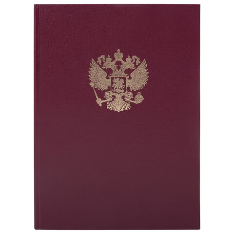 

Книга учета 96 л., клетка, А4, Brauberg, бордовая, 130276, 5 шт