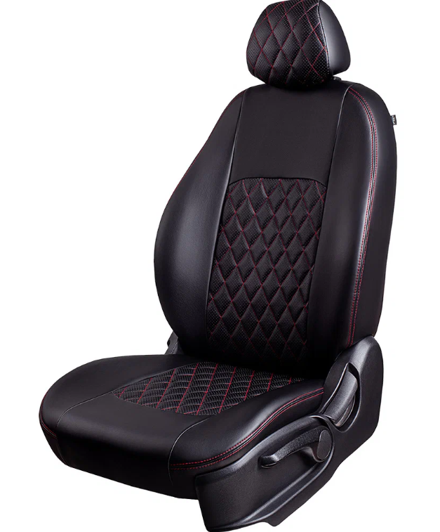 

Авточехлы Lordautofashion Турин ромб Mazda 3 BL (2009-13) черный, красная нить, Черный;красный