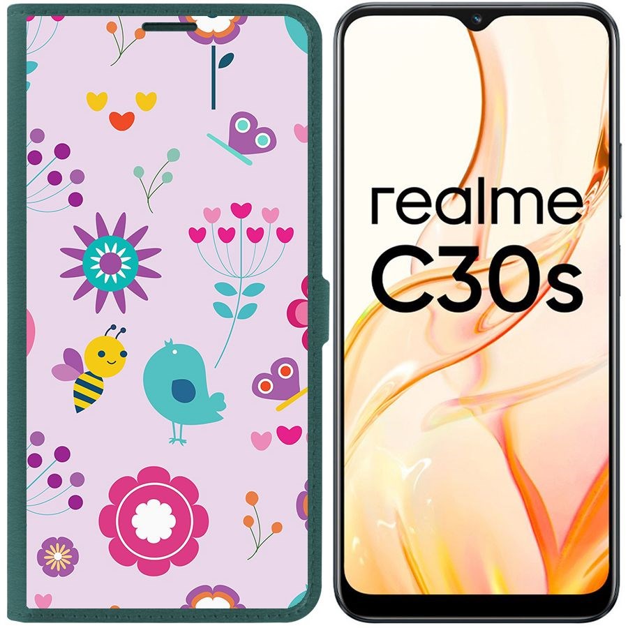 

Чехол-книжка Eco Book для Realme C30s Цветочный паттерн 8