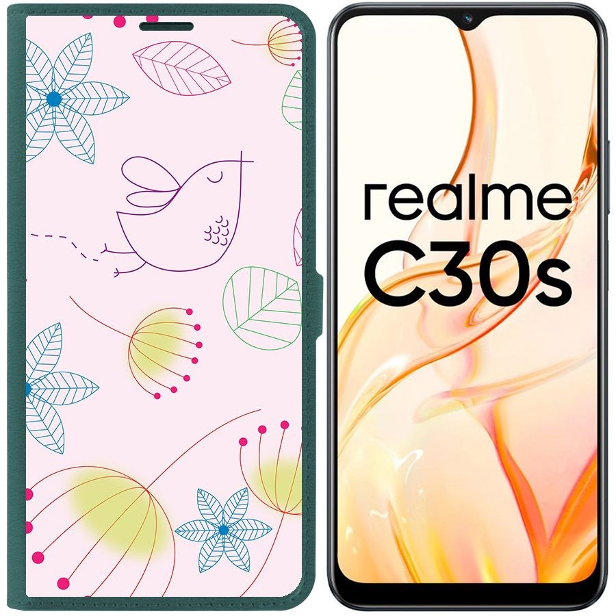 

Чехол-книжка Eco Book для Realme C30s Цветочный паттерн 5