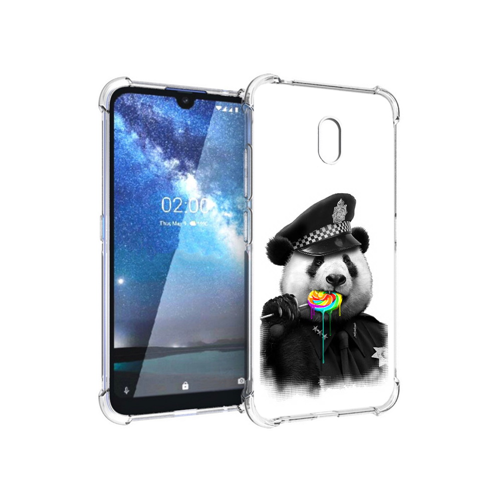 

Чехол MyPads Tocco для Nokia 2.2 Панда полиция (PT134721.103.130), Прозрачный, Tocco