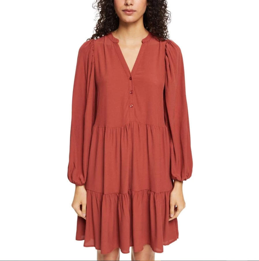 

Платье женское Esprit 092EE1E340 оранжевое 42 EU, Оранжевый, 092EE1E340