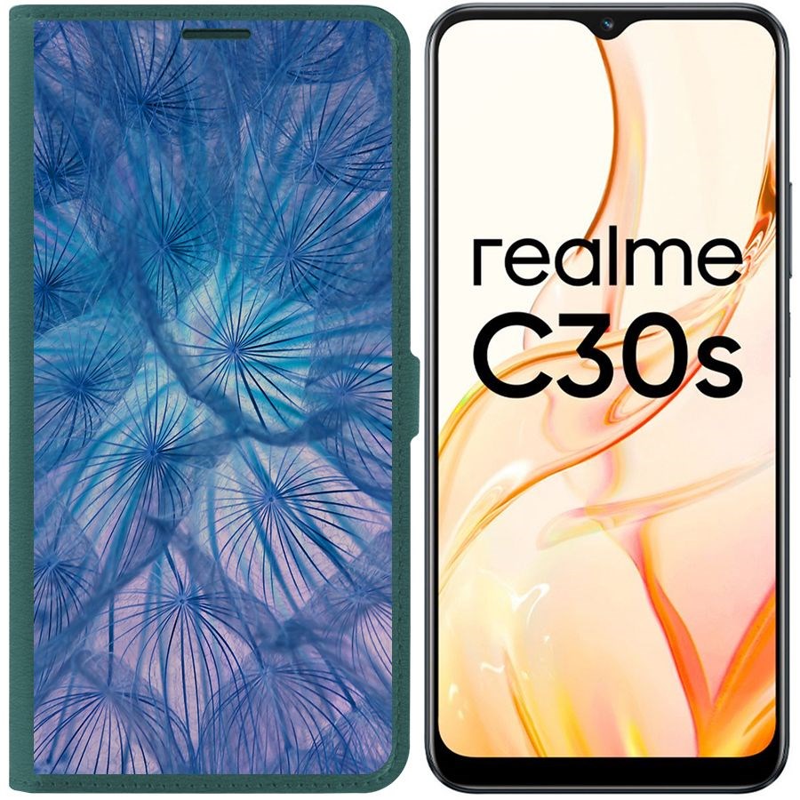 

Чехол-книжка Eco Book для Realme C30s Синий одуванчик, Зеленый