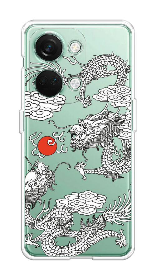 

Чехол на OnePlus Nord 3 "Драконы с ножом", Прозрачный;черный;белый, 154050-1