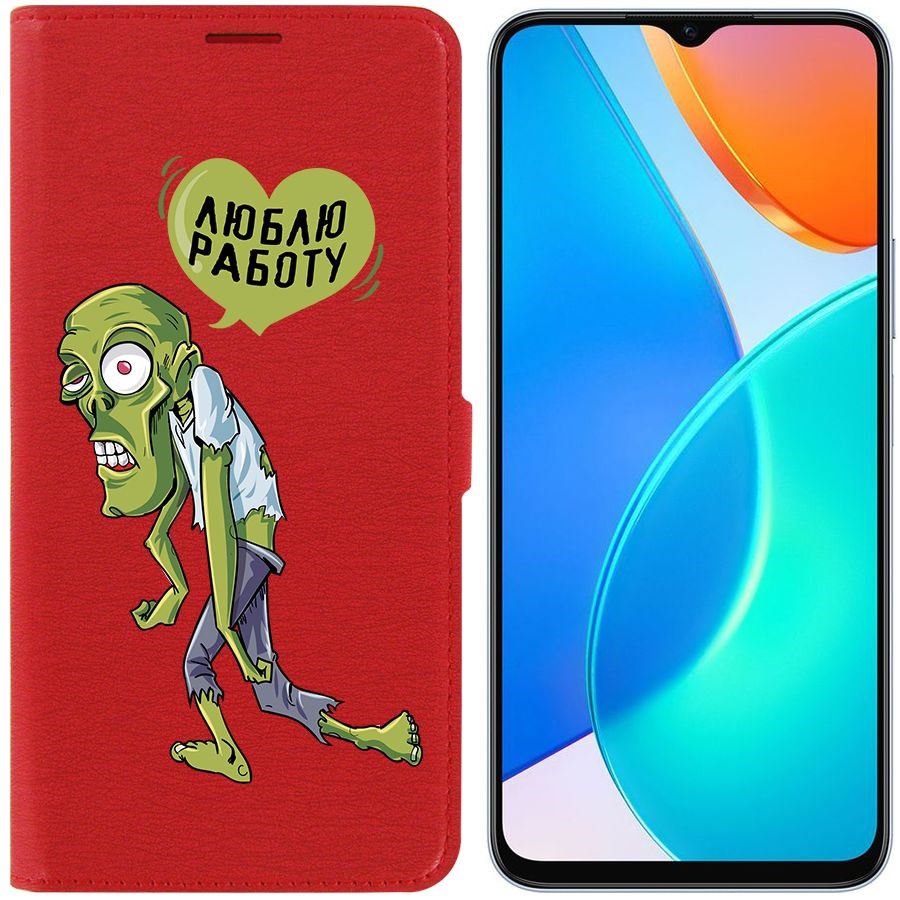 

Чехол-книжка Eco Book для Honor X6 Люблю Работу, Красный