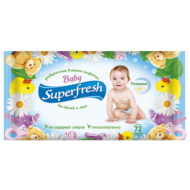 фото Влажные салфетки superfresh для детей и мам 72 шт. биосфера